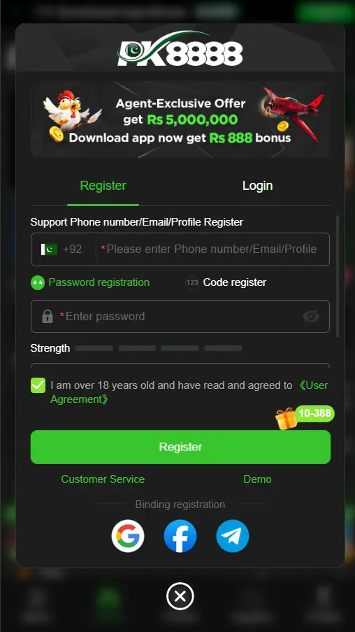pk8888 game register